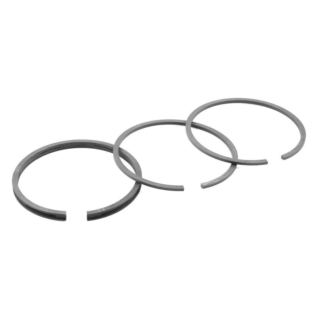 Black Metal 47mm Inside Diameter Balance Sealing Piston Ring Set 3 in 1