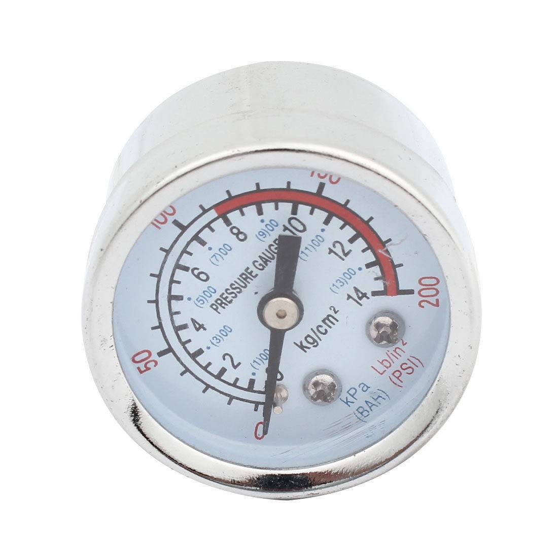 0-200 PSI 0.35" Compressor Compressed Pressure Gauge Silver Tone
