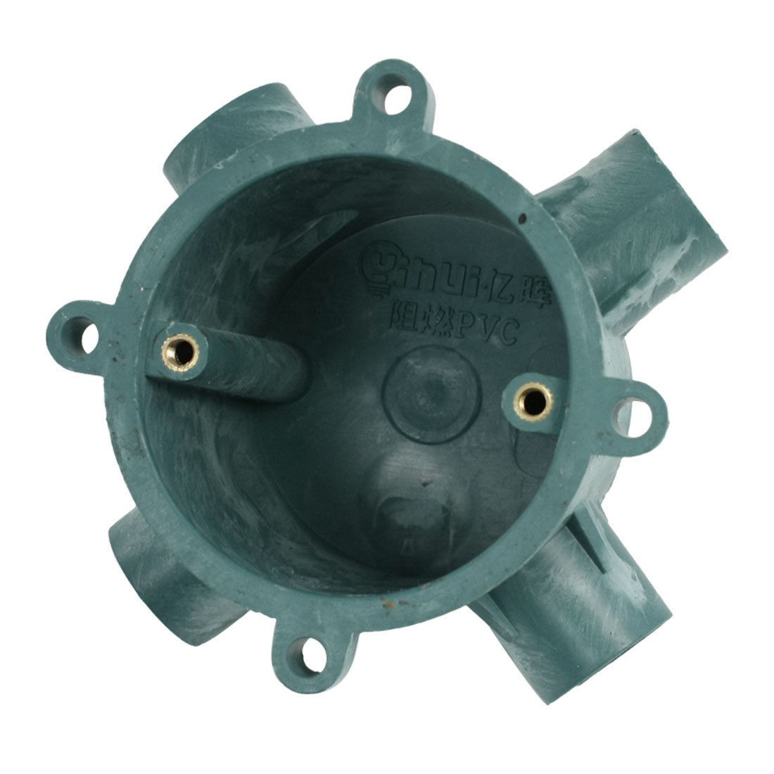 Green PVC Flush Type Wall Mounted 4 Way Round Junction Box Case
