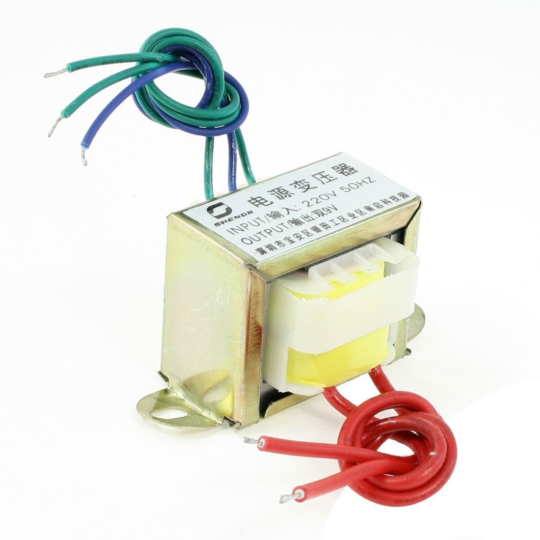 220V 50Hz Input 9V Output Two Phase Ferrite Core EI Power Transformer