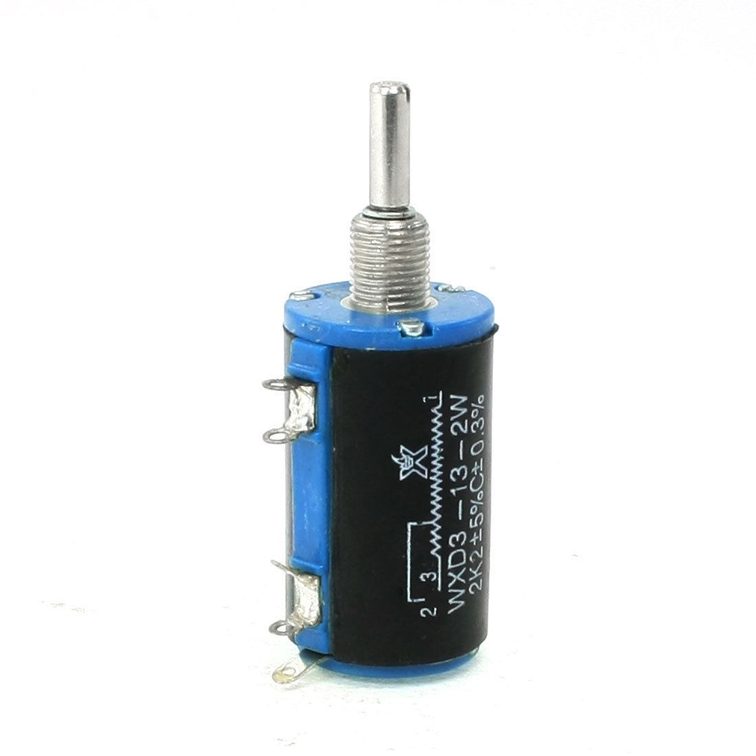 WXD3-13 2.2K ohm 2 Watts 4mm Round Shaft Rotary Wire Wound Potentiometer