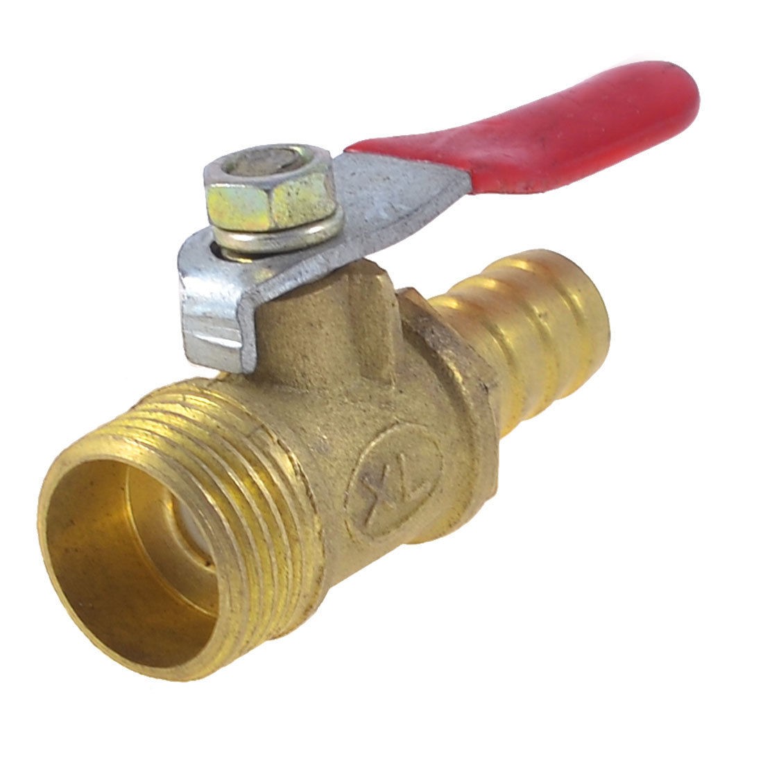 3/8" PT x 10mm Male Thread to Barb Hose Lever Handle Brass Ball Valve