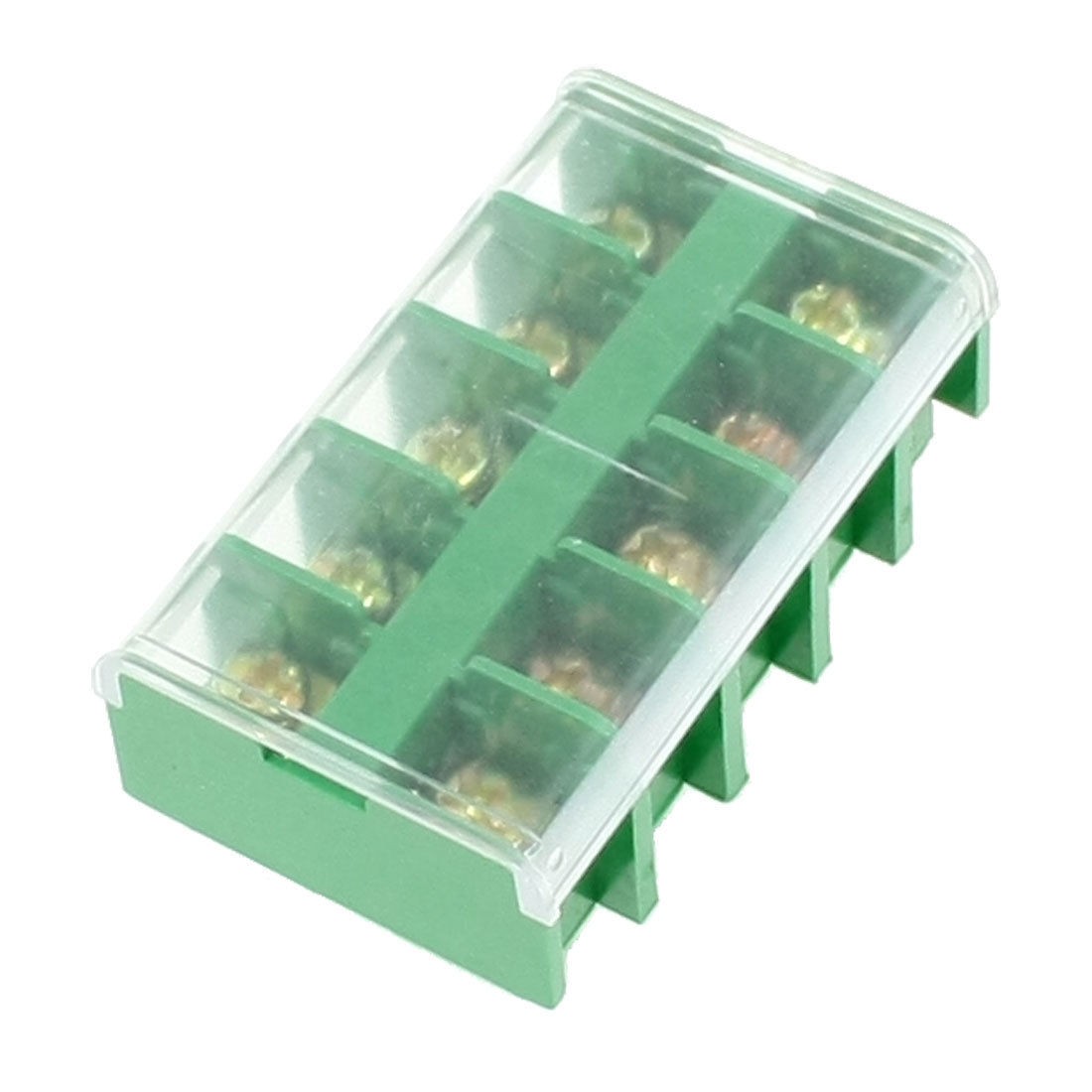 Green Double Rows 5 Position Terminal Blocks 660V 25A w Cover
