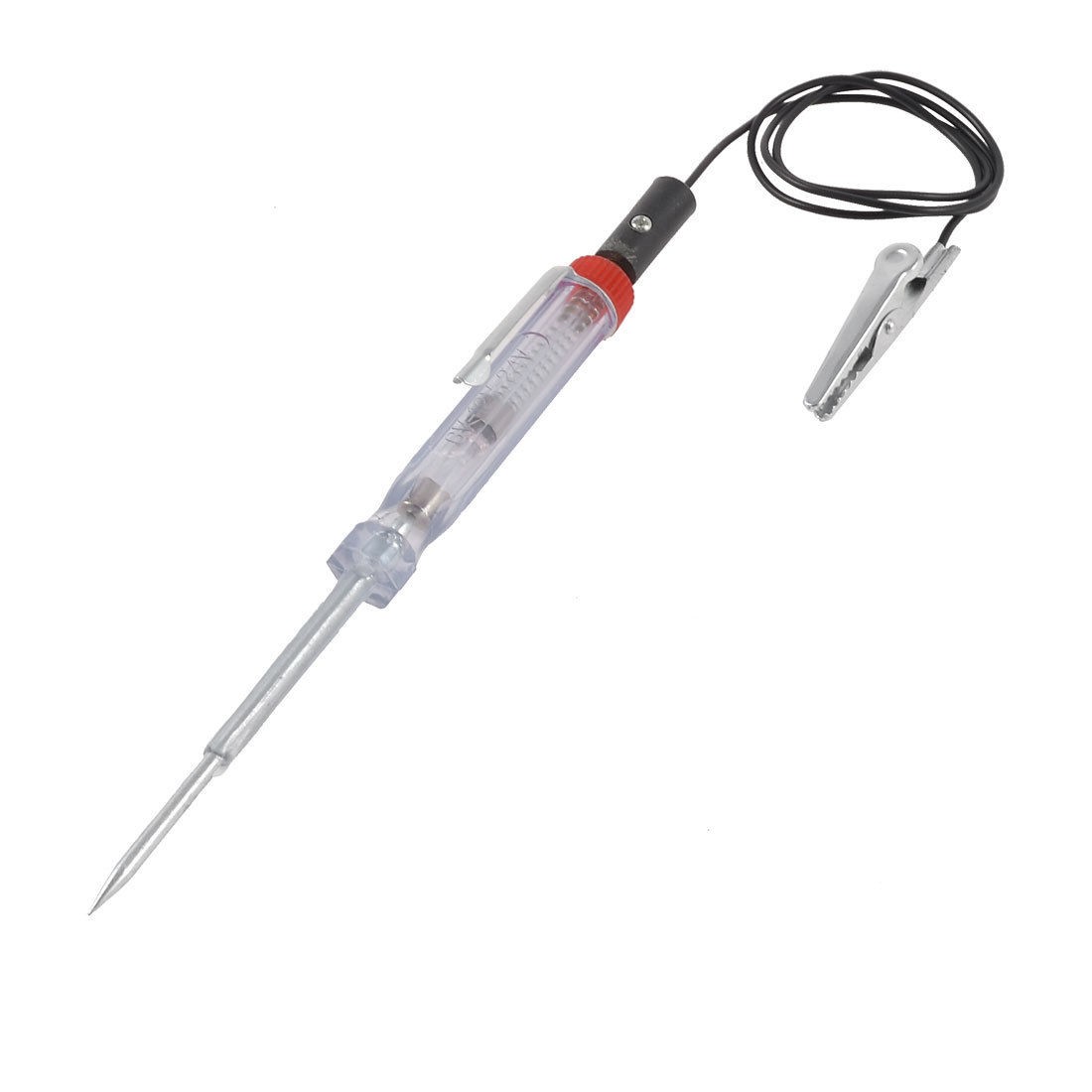 Red Cap Clear Blue Handle Circuit Voltage Test Pen DC 6V-24V for Cars