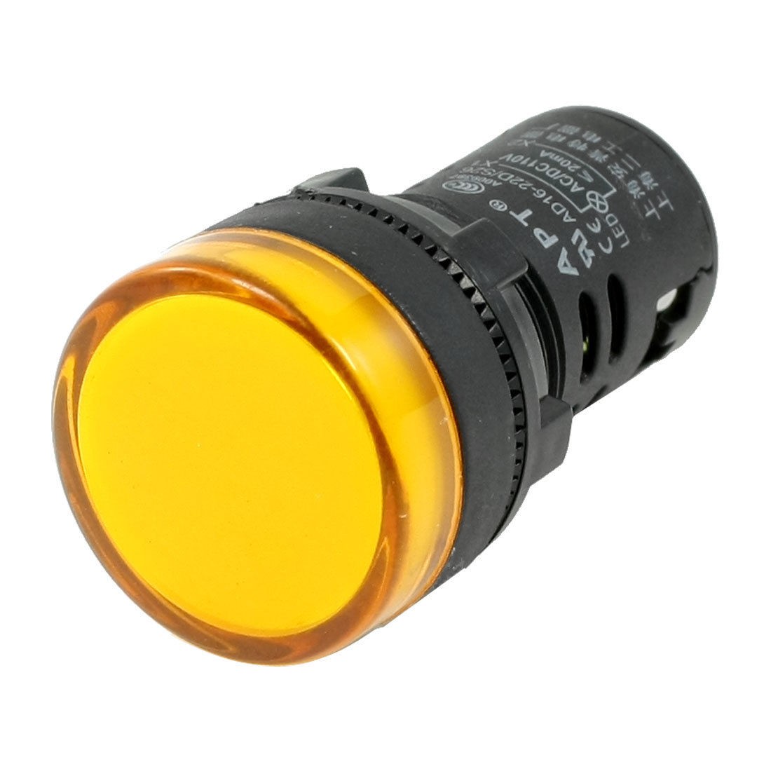 20mA Plastic Cover Industrial Yellow Light Signal Lamp AD16-22D/S26 AC/DC 110V