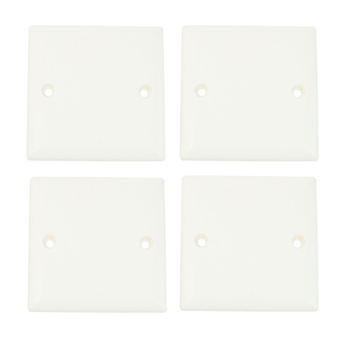 4 Pcs 86x86mm White PVC Square Wallplate Switch Junction Box Cover Panel