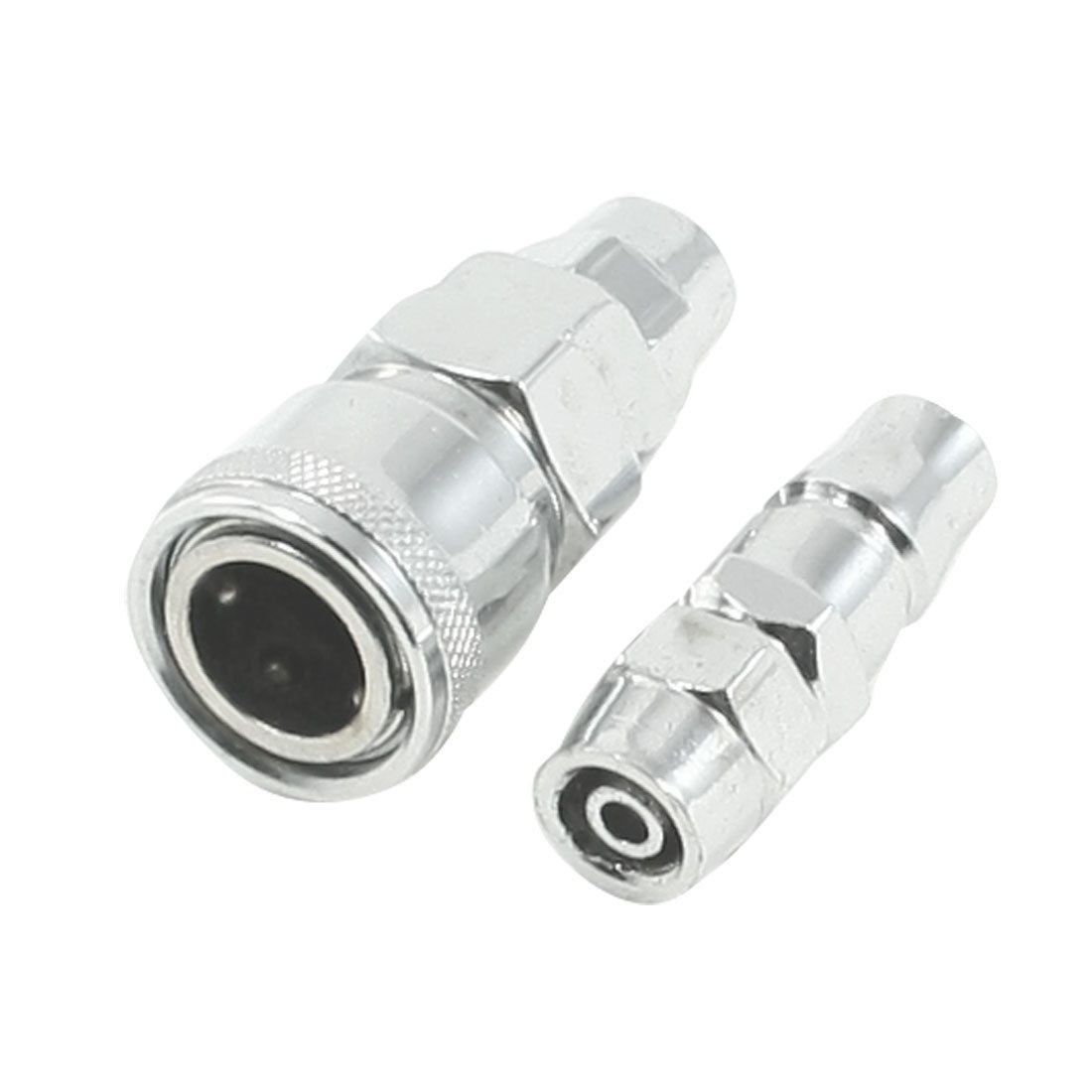 Pneumatic SP20+PP20 Silver Tone Quick Coupler Fittings Set