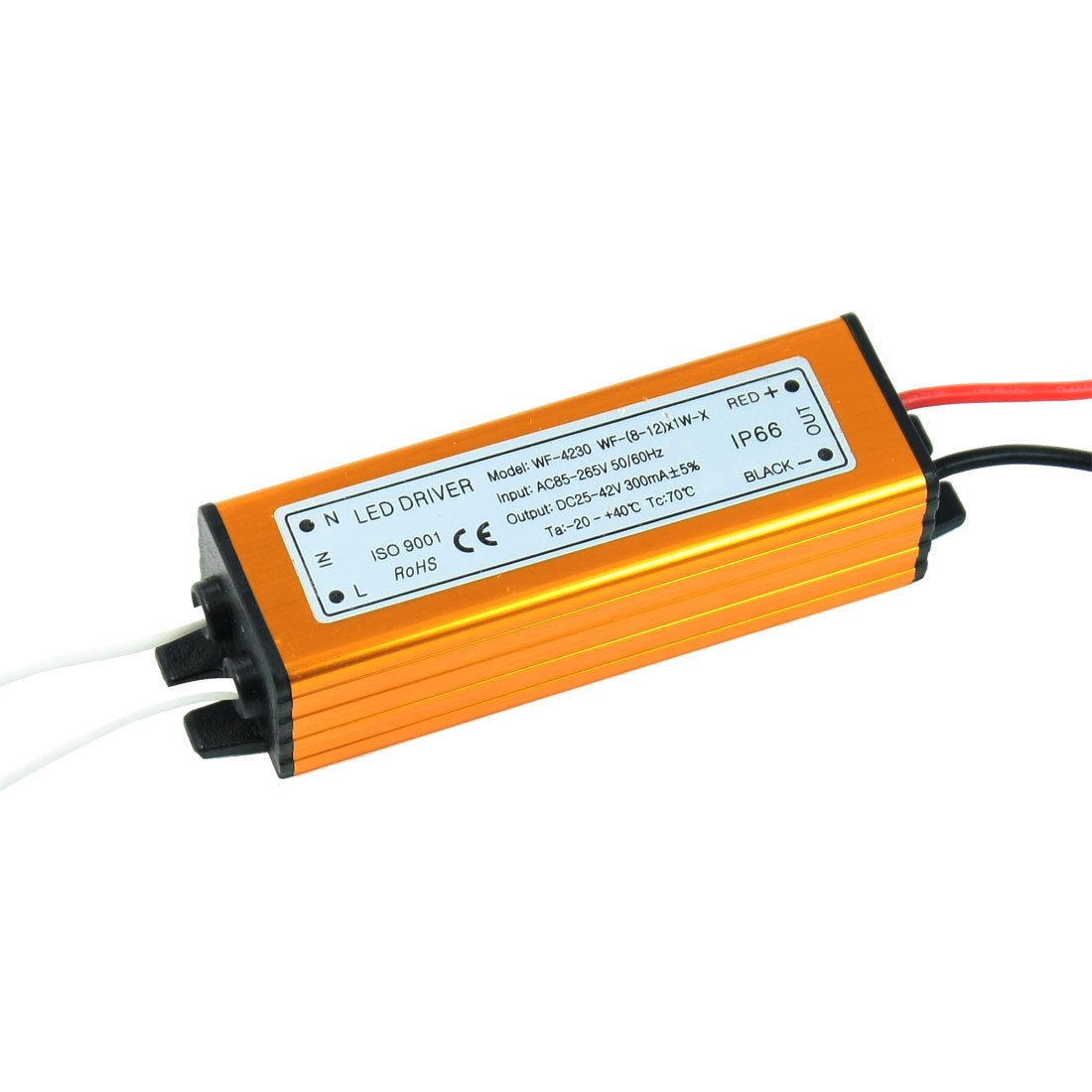 AC 180-265V Waterproof Constant Current Driver Power Supply for (8-12)x1W LED