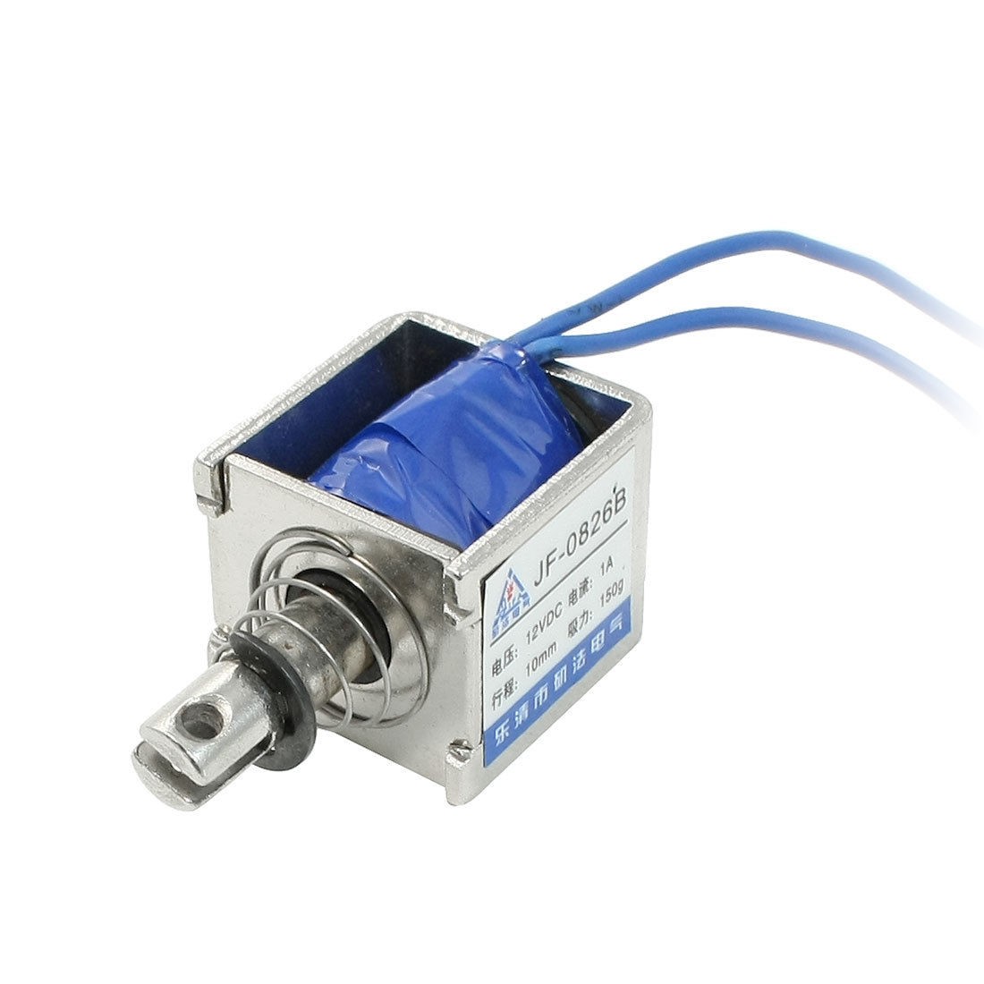 Spiral Spring Loaded Push Action Type Electric Solenoid Electromagnet 12VDC 1A