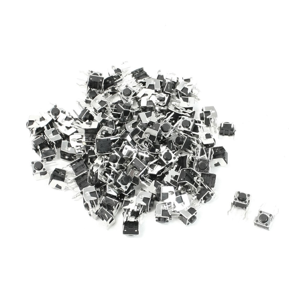 100pcs 6x6x5mm 2 Pin PCB Right Angle Momentary Tactile Push Button Switch