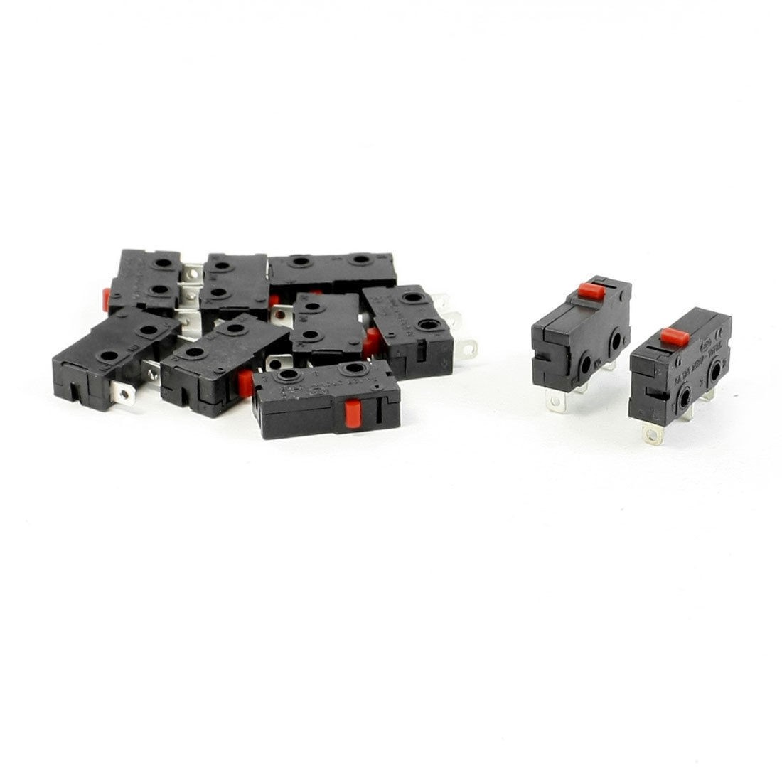 10 Pcs AC 125V 5A SPDT 3Pin Red Push Button Actuator Mini Micro Limit Switch LOT