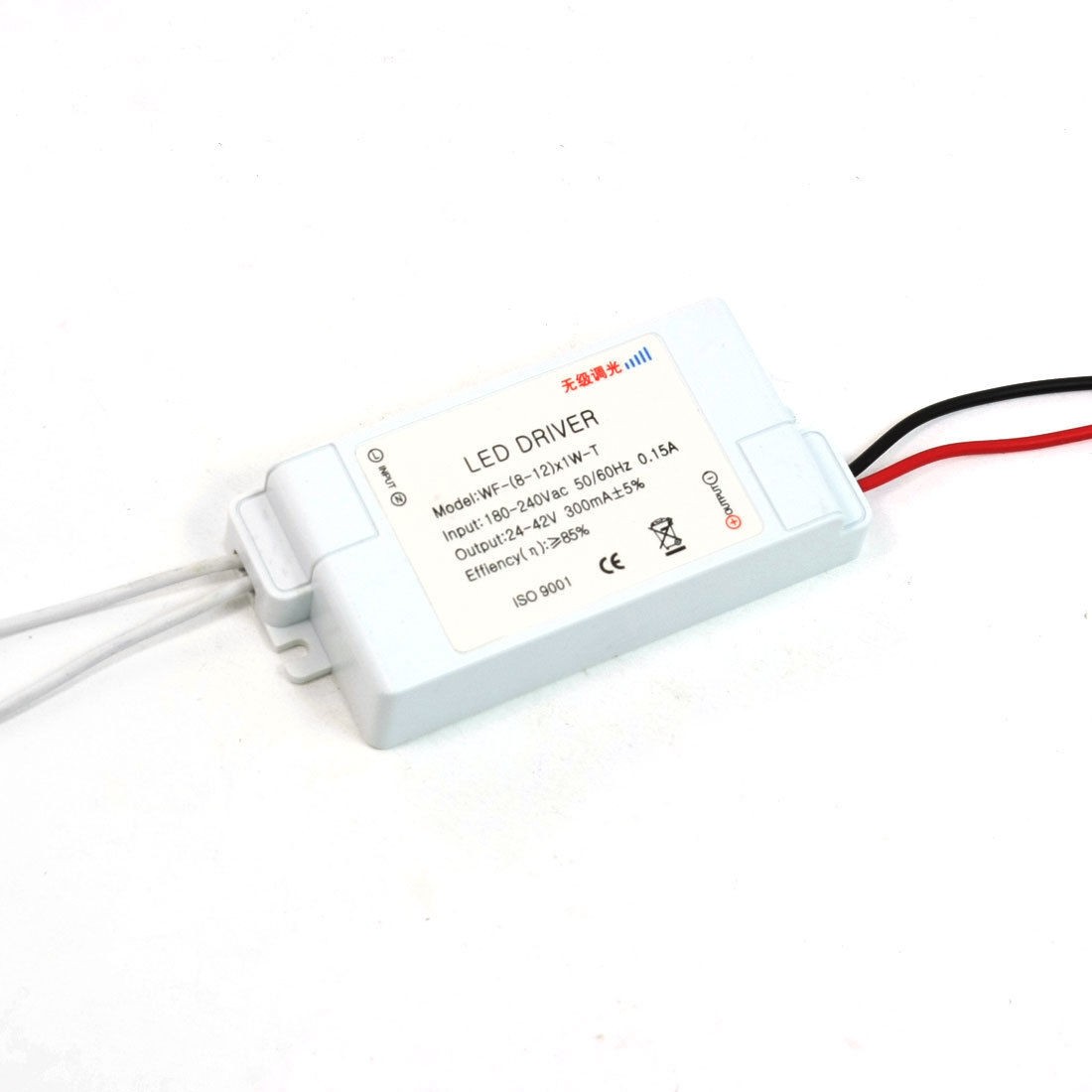 AC 180-240V DC 24-42V Stepless Dimmer Driver Power Supply for (8-12)x1W LED