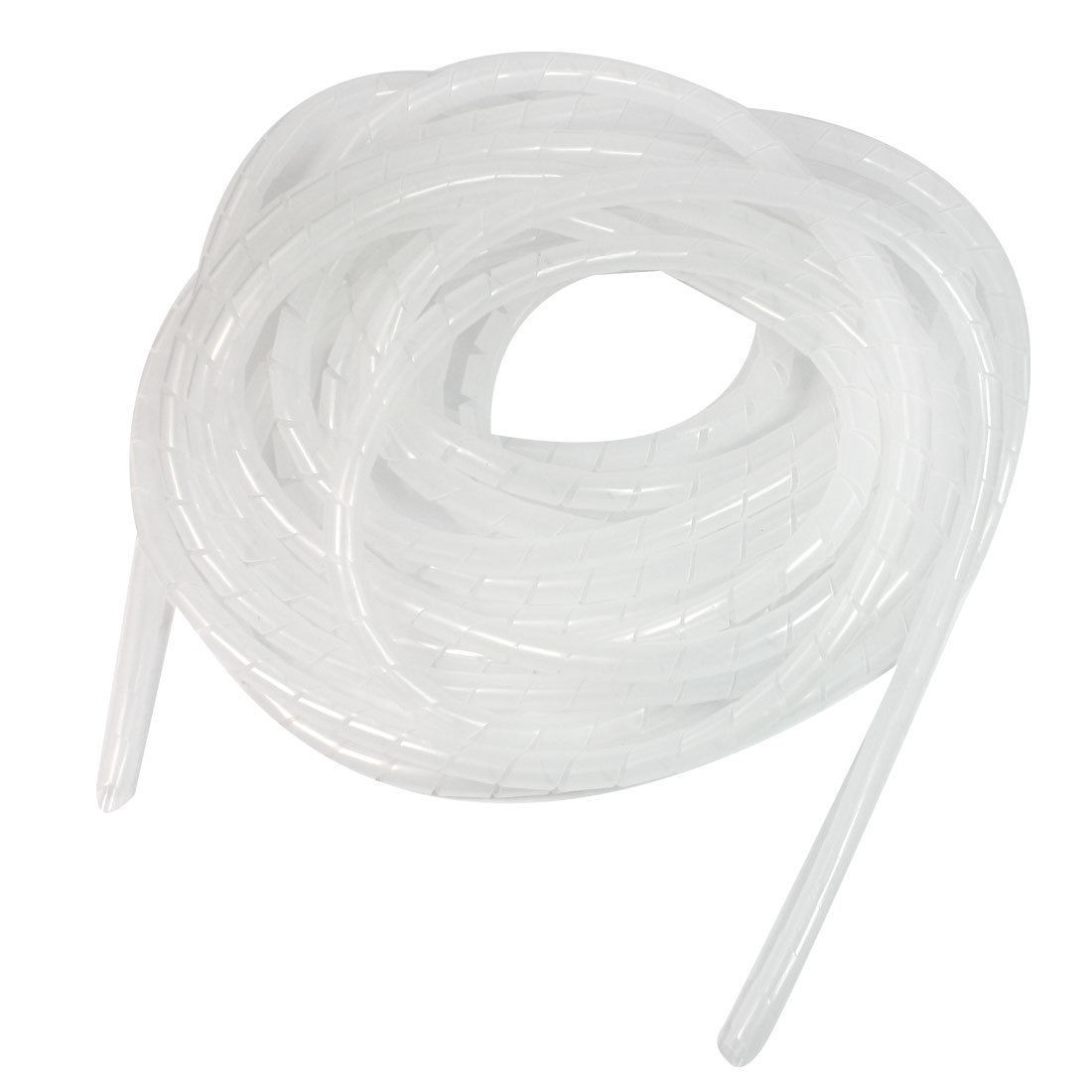 8.5Meter Long PE Polyethylene 12mm Spiral Cable Wire Wrap Tube White