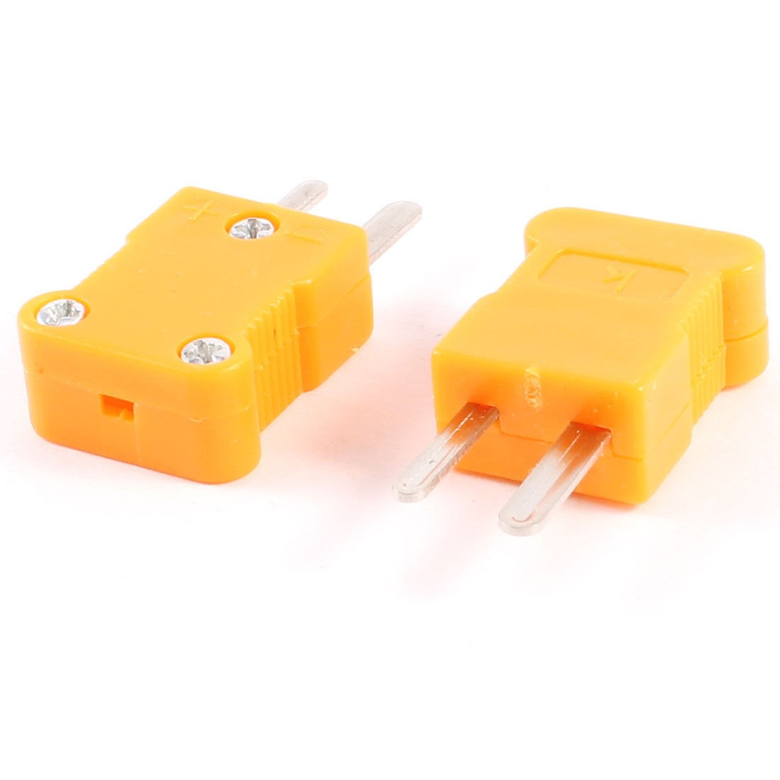 Orange Plastic Housing Male Thermocouple Plug K Type 2 Pcs