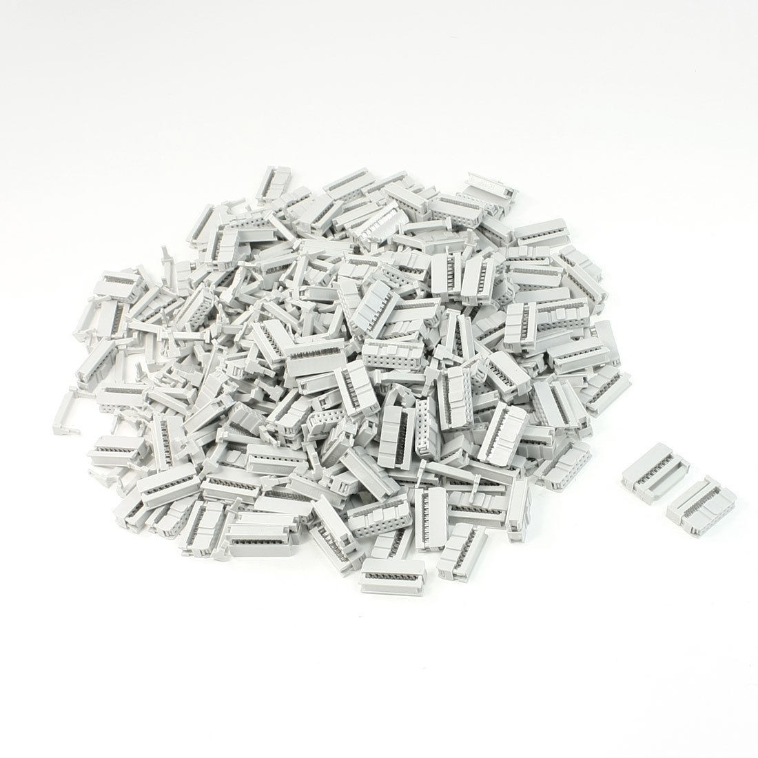 200 Pcs 2 Rows 16 Pin IDC Socket Connector Male Header 2 2mm FC 16P Light Gray