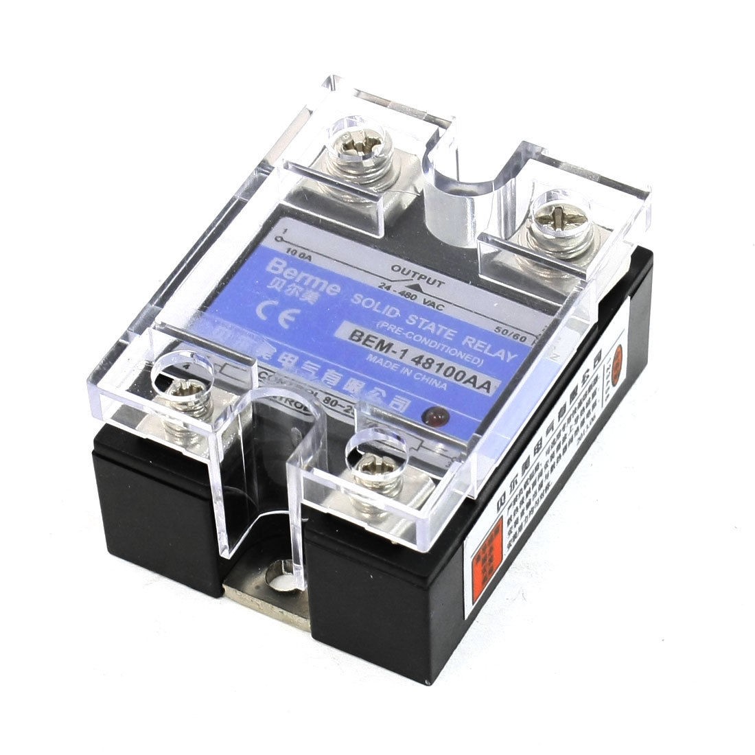 Groove End LED Indicator Lamp AC/AC Solid State Relay 100A 24-480V 80-250V