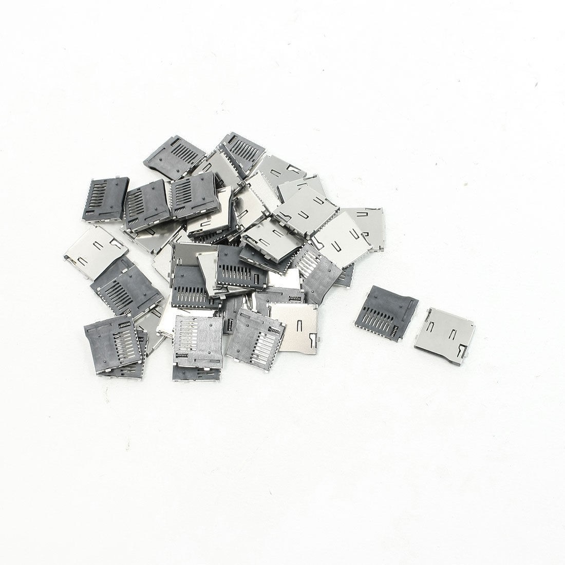 50 Pcs Stainless Steel Micro SD TF Memory Card Sockets Quick Flip Slots