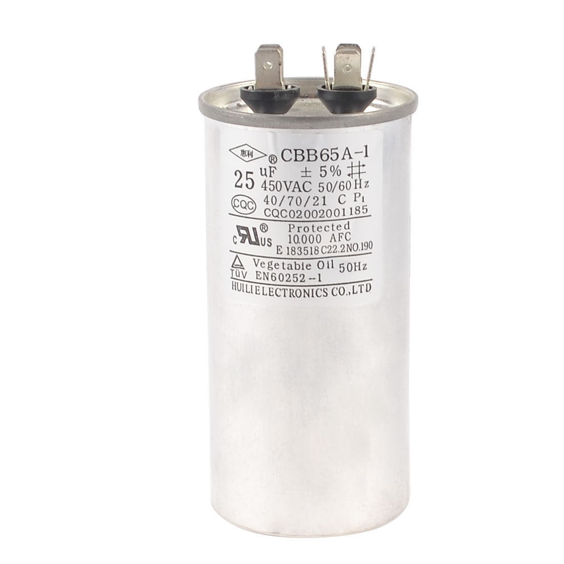 Washing Machine Lug Terminal Motor Run Capacitor 450VAC 25uF CBB65A-1