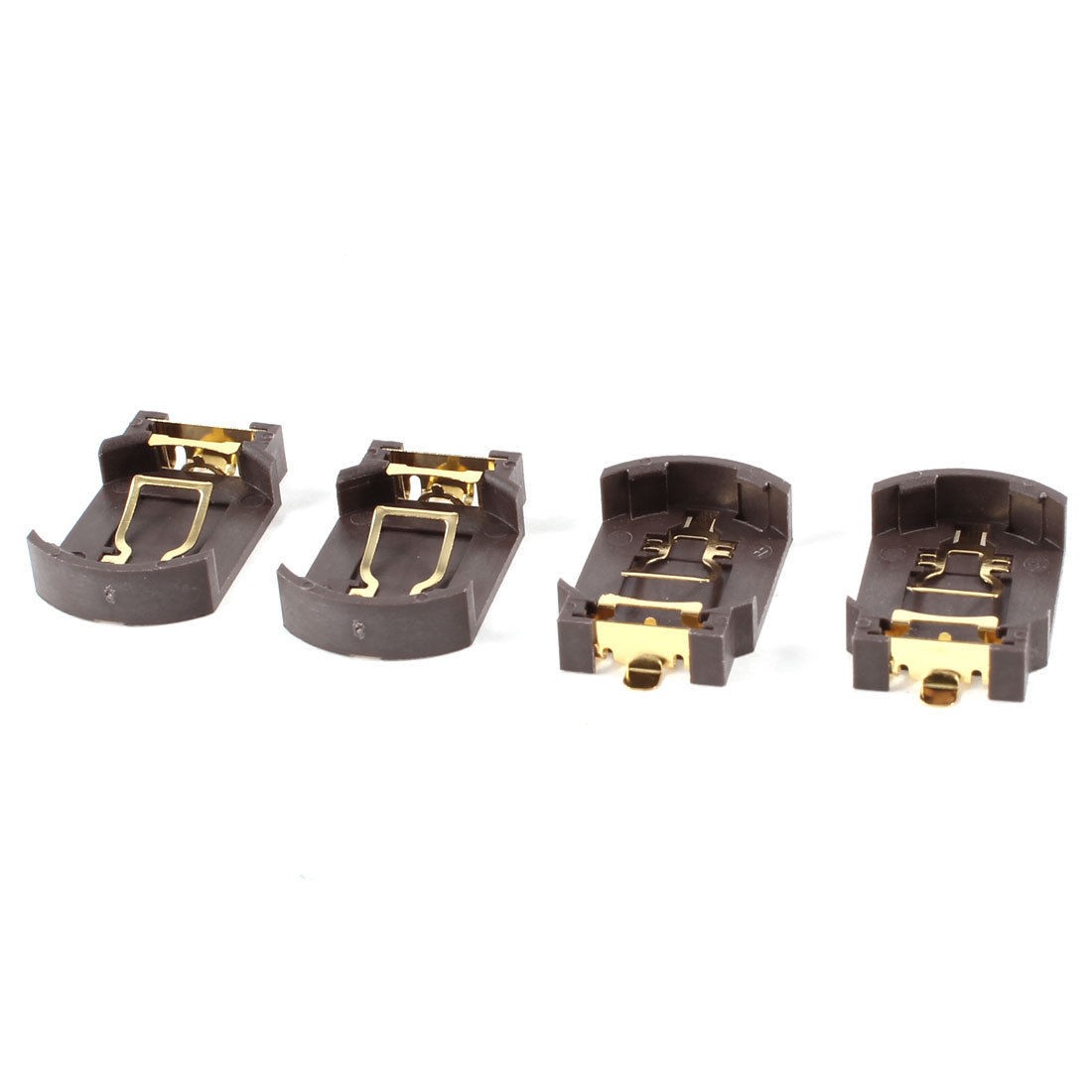 4 Pieces Brown Plastic Button Coin Cell Battery Socket Holder for CR2032