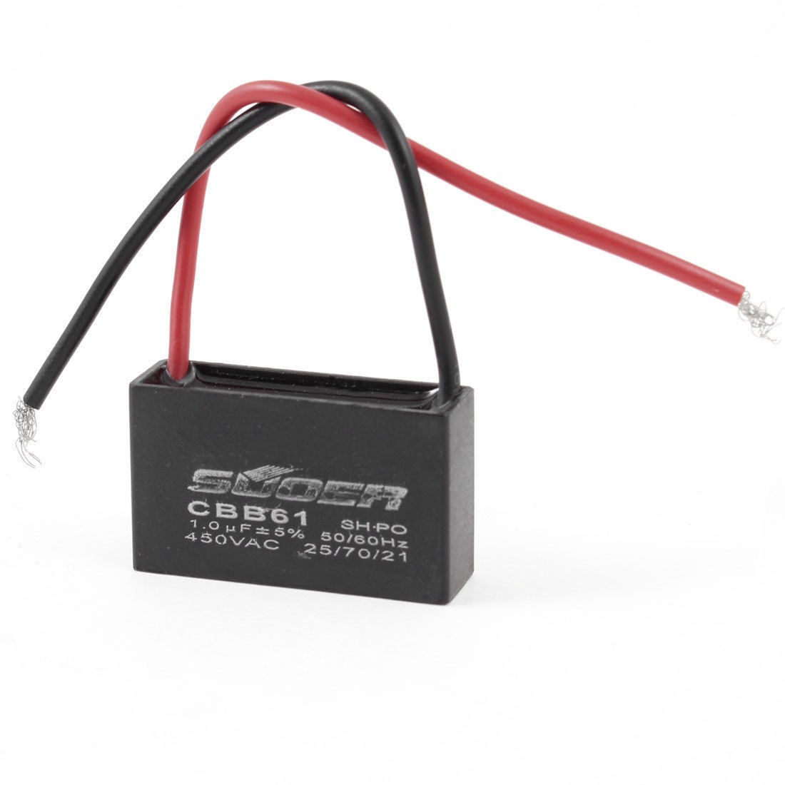 Replacement Ceiling Fan Motor Running Capacitor Black CBB61 450VAC 1uF 50/60Hz