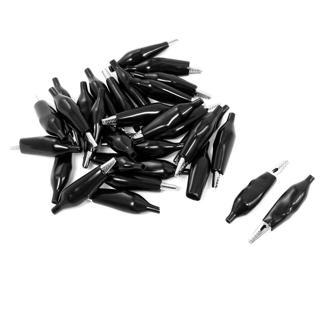 Black Boot 45mm Long Electric Test Lead Alligator Clips