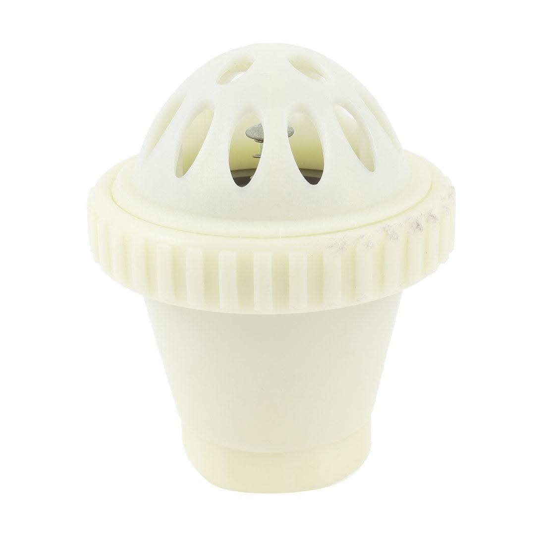 Industrial Fluid Machine 1.5" Connecting Dia PVC Ball Foot Bottom Valve Beige