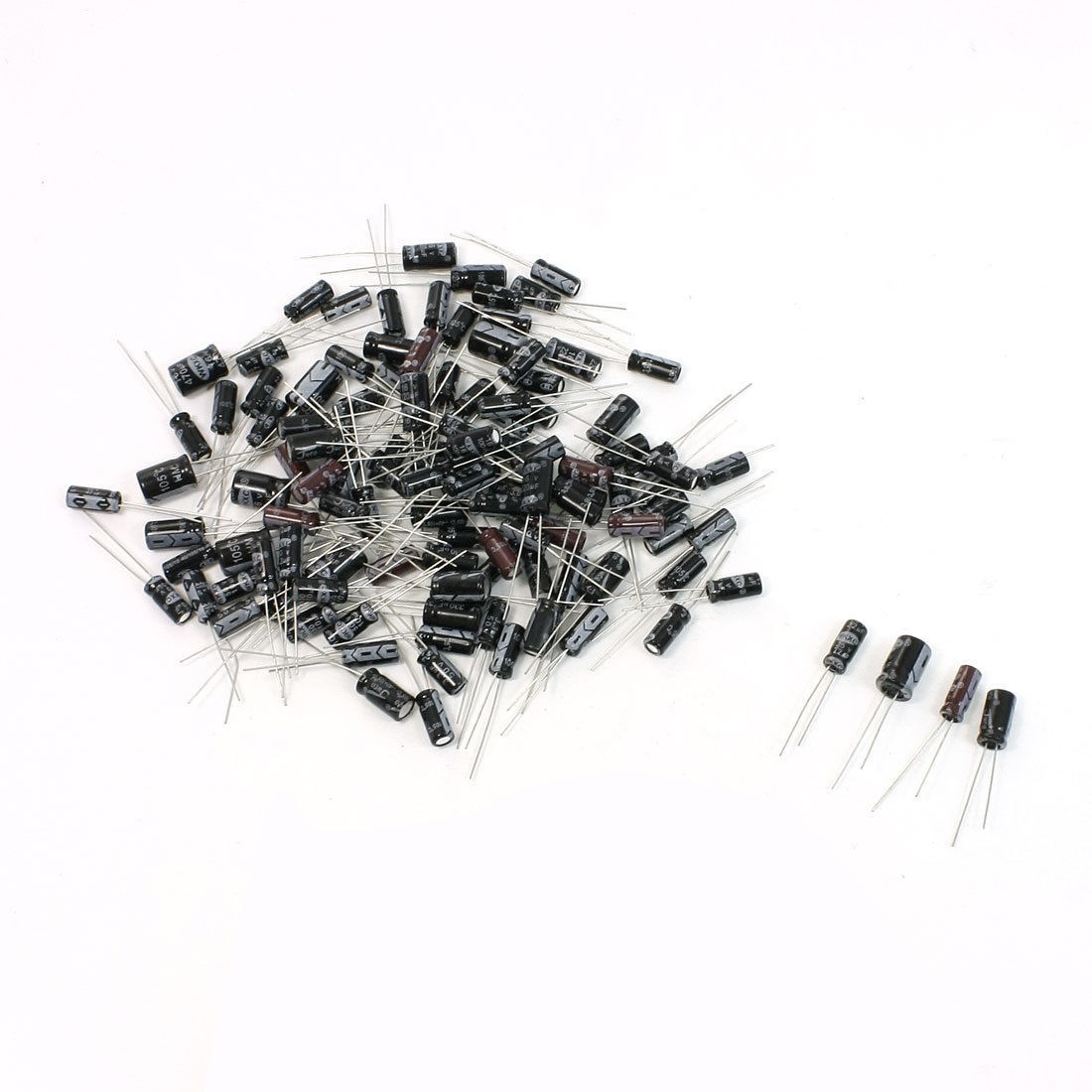 120 Pcs 1-470uF 16-50V 2 Pins Cylindrical Radial Aluminum Electrolytic Capacitor
