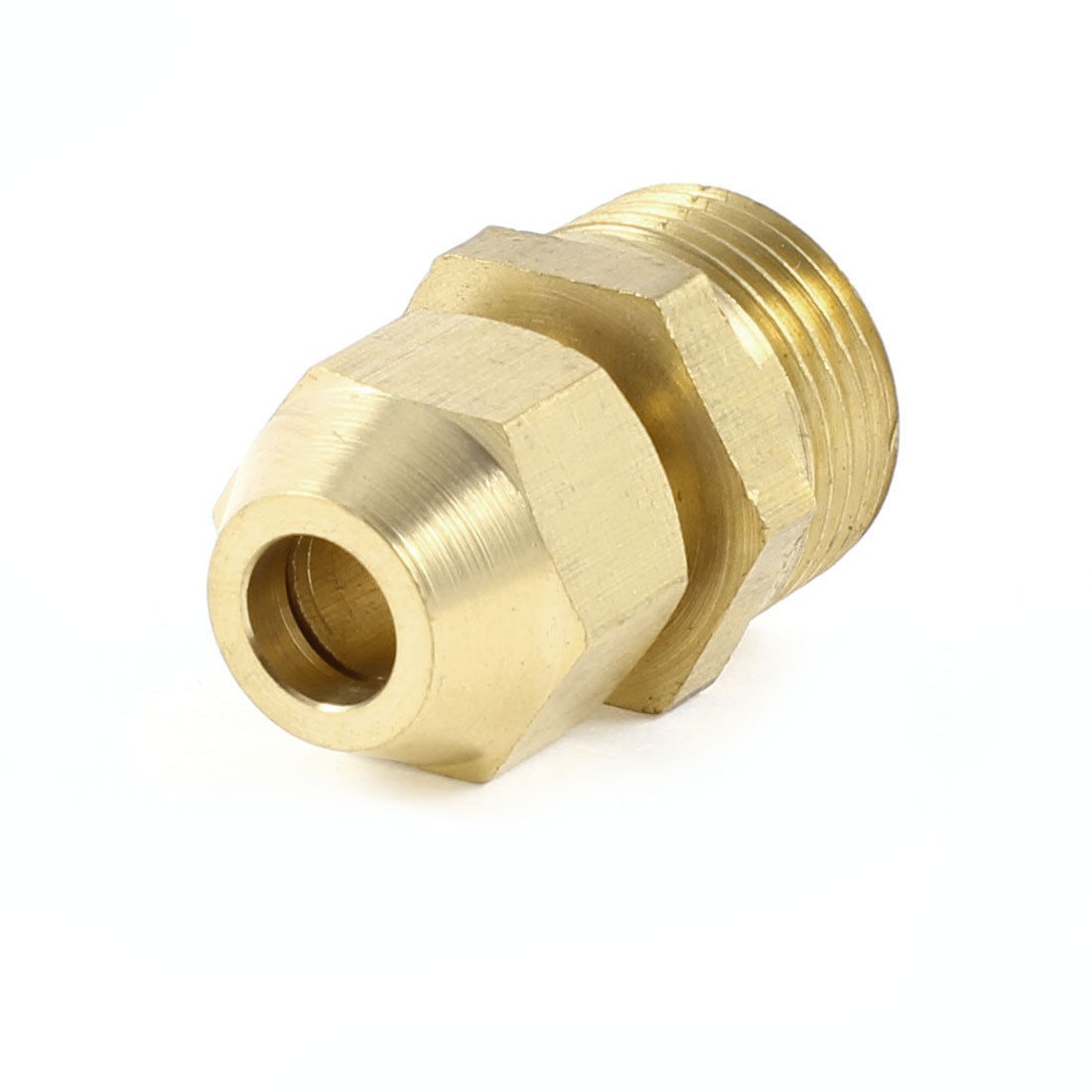 3 8" PT Male Threaded Hex Bushing Hydraulic Fitting Gold Tone for 6mm Tube Pipe