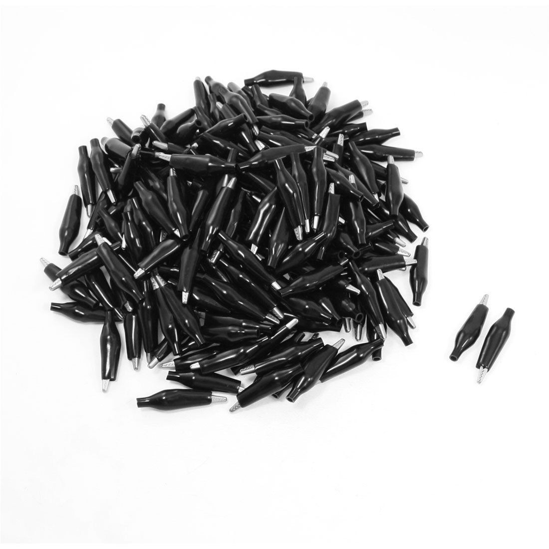 150 Pcs 28mm Alligator Clip Battery Clamp Terst Probe Black