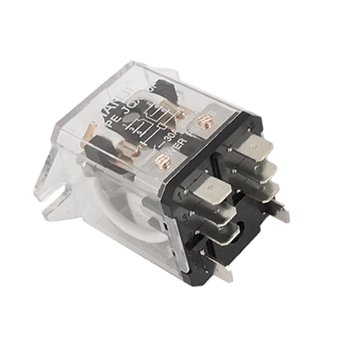JQX-30F Plug-in Type 12V DC Coil 30A 250V AC Power Relay DPDT 8 pins