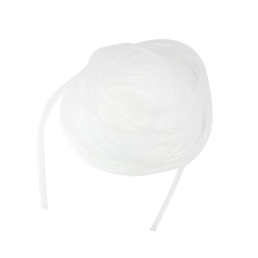 10M Long PE Polyethylene Spiral Cable Wire Wrap Tube White 8mm