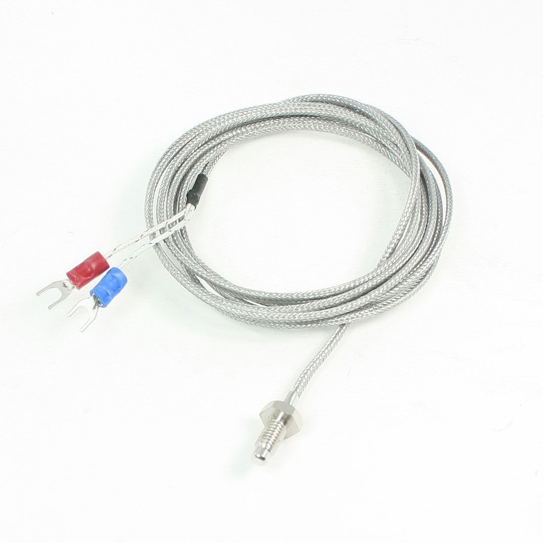 K Type Nylon Braided 800C 6mm Screw Thermocouple Temperature Sensor 2 Meter