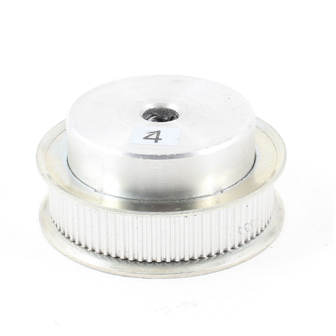 Silver Tone Aluminum Alloy 80 Teeth 8mm Pilot Bore Screwed Timing Pulley