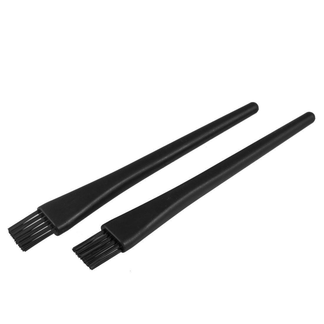 2 Pcs Black Plastic Round Handle Anti Static ESD Brush