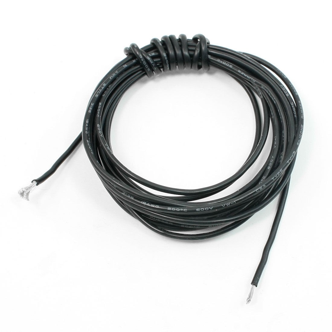 Black 18AWG Industrial Devices Silicone Wire Cable 3Meter 9.8Ft