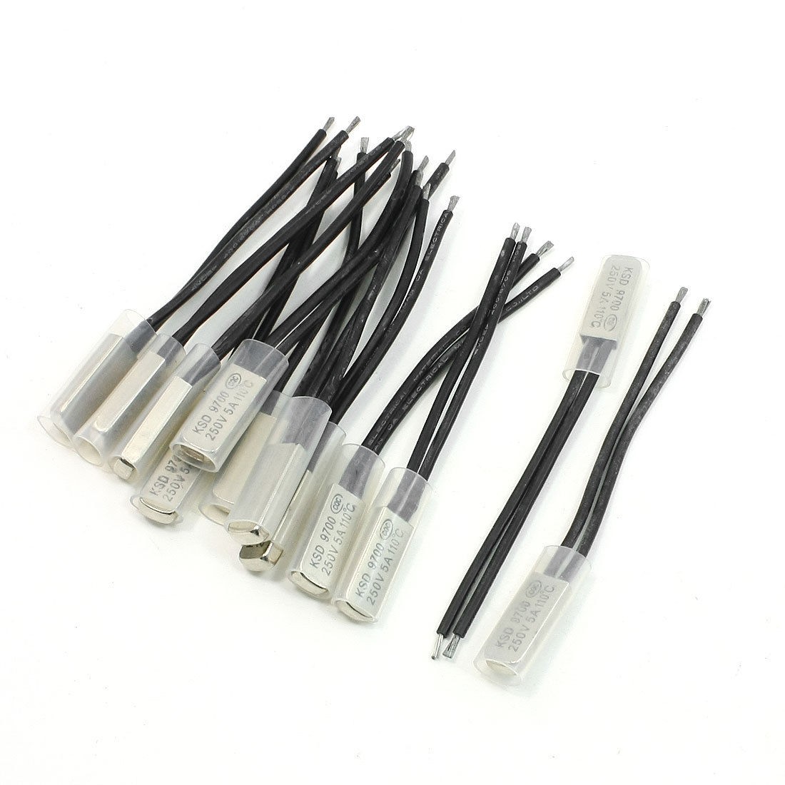 12 Pcs Normal CLose 110C Bimetal Thermal Thermostat KSD9700 Switch 250V 5A