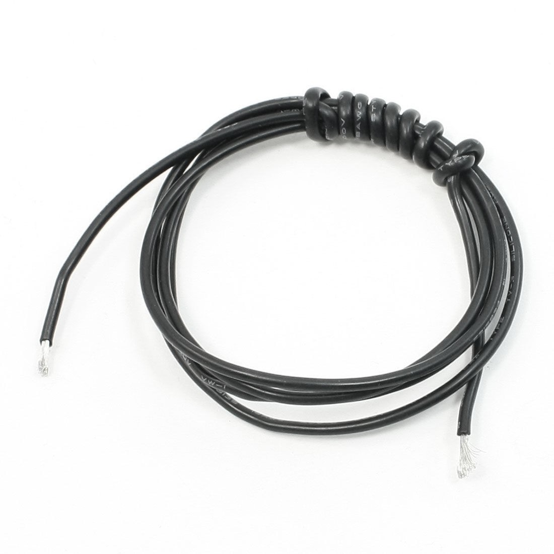 Black 18AWG Outer Dia 2.68mm Glass Fiber Silicone Cable 100cm