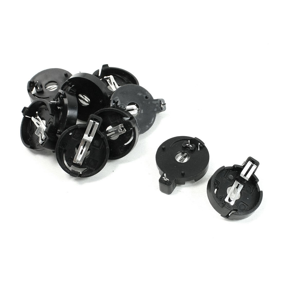 10 Pcs 2 Pins Round Shape CR/LIR2032 2025 2016 Button Battery Holder