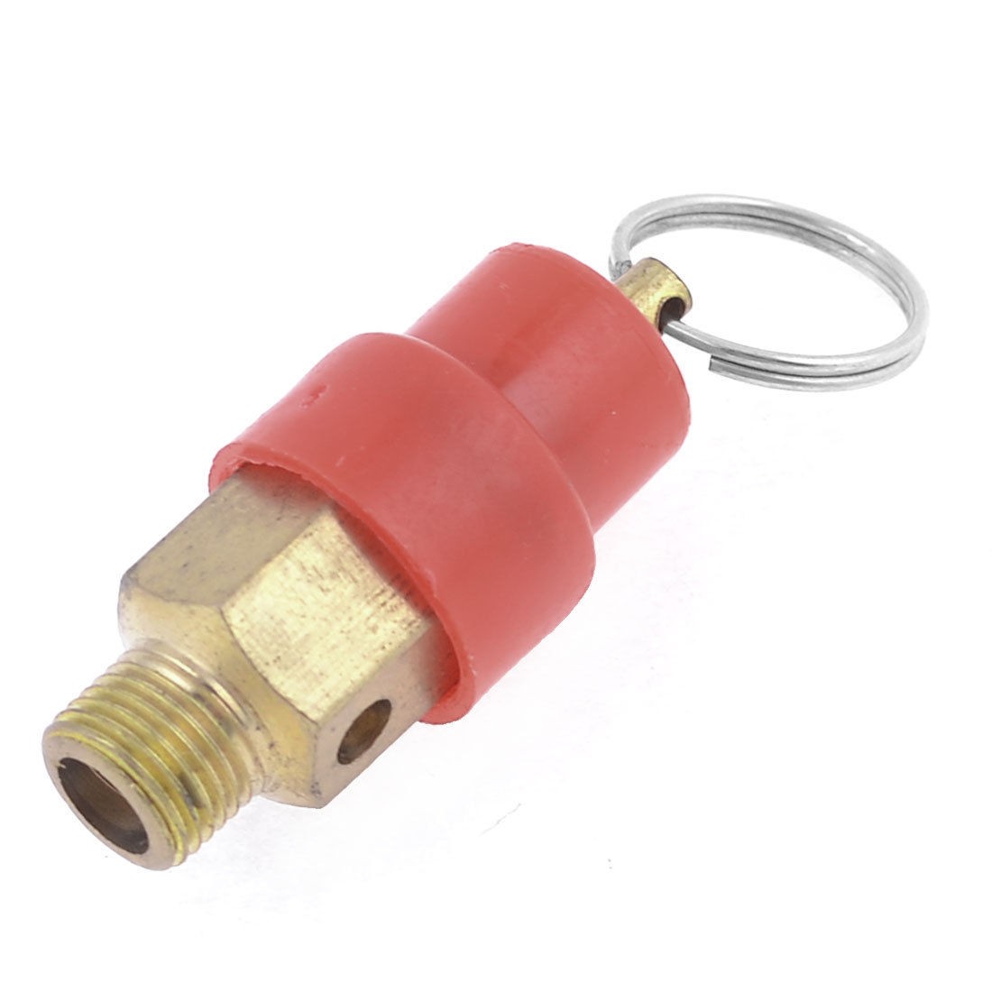 1/8" Male Threaded Safety Air Compressor Pressure Relief Valve Red Gold Tone