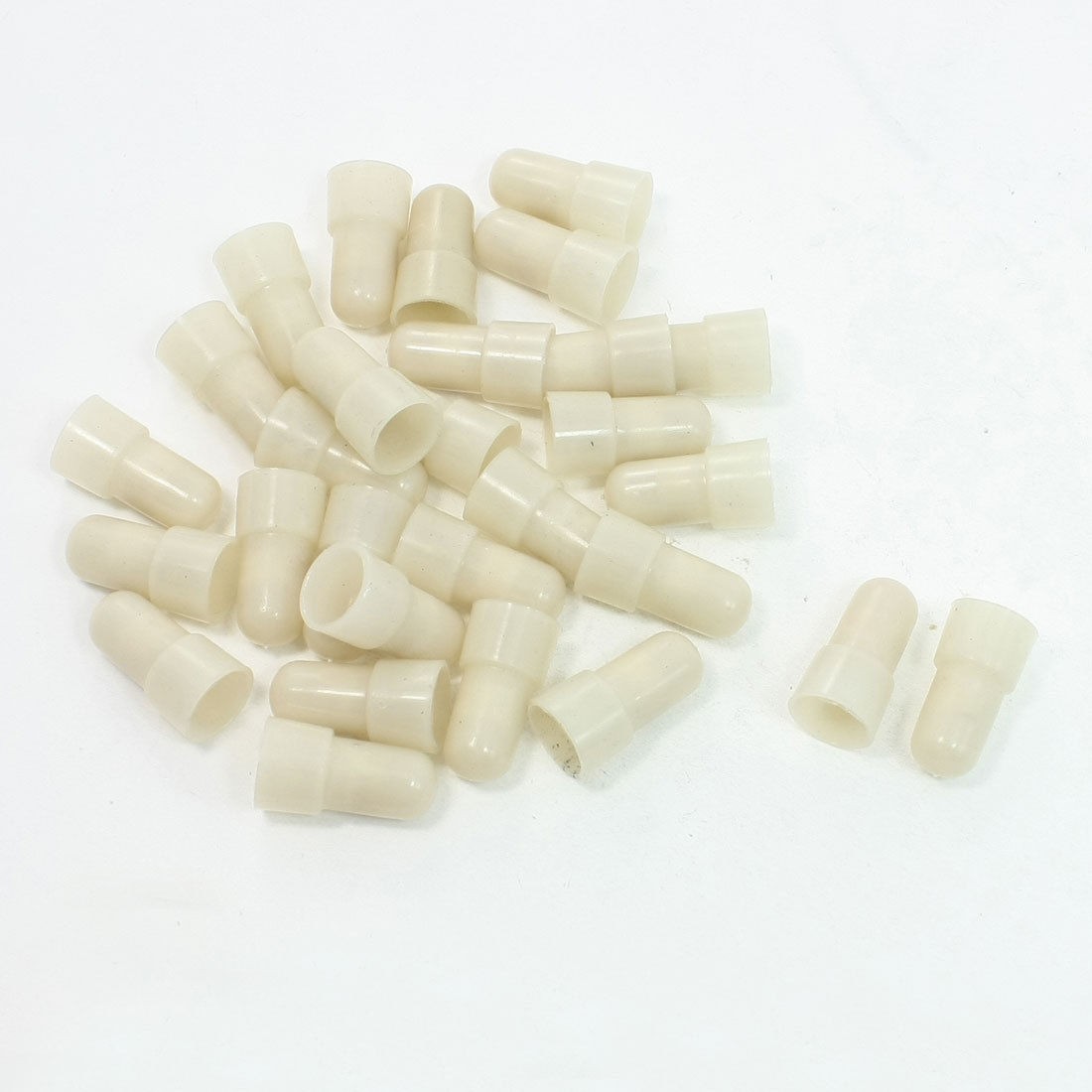 30 Pcs 9mm Tin Plated Tube Safe Closed End Caps Crimp Wire Connectors Beige