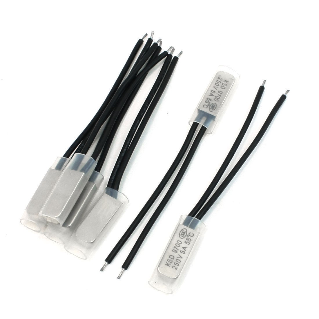 6Pcs Stainless Steel Shell Thermostat Temperature Switch 55C NC KSD9700