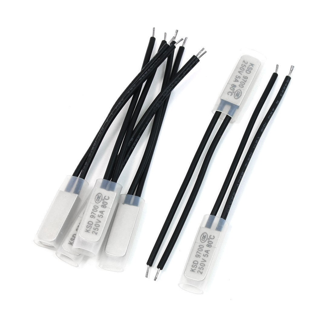 6 x Stainless Steel Temperature Switch 80 Degree Celsius 250V 5A NC KSD9700