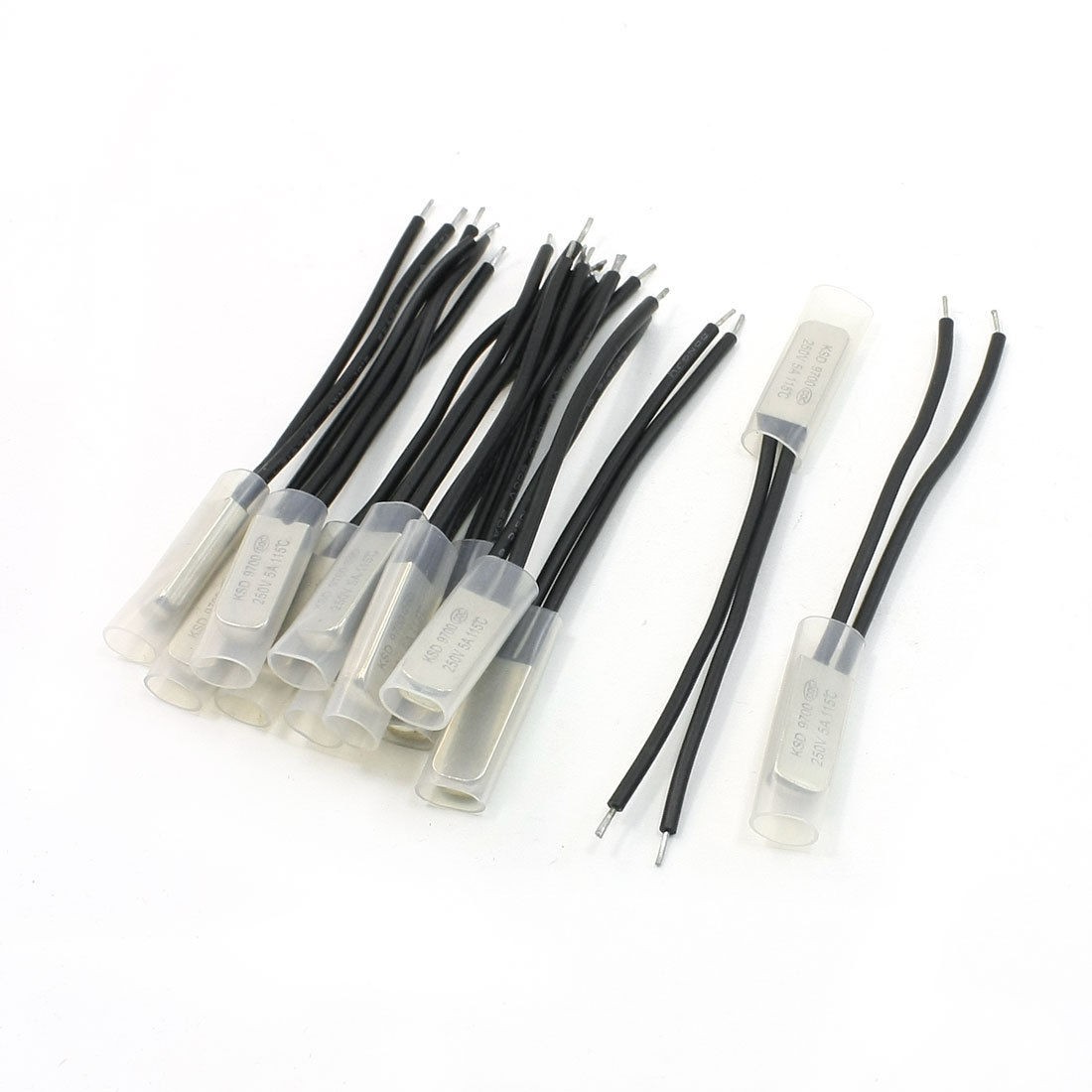 12pcs 115C Bimetal Thermal Thermostat Temperature Control Switch N/C 250V 5A