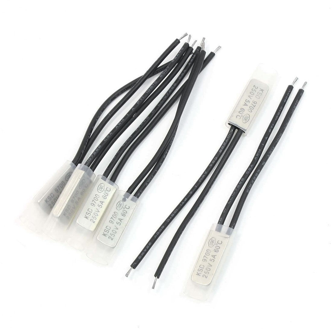 6 Pieces Bimetal Temperature Switch Thermostat 60 Degree Celsius NC KSD9700