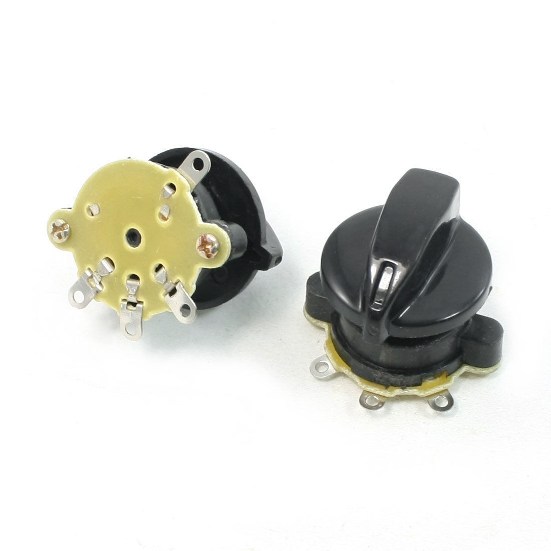 2 Pcs Black Plastic Housing 4P SPST Speed Control Switch for Electric Fan