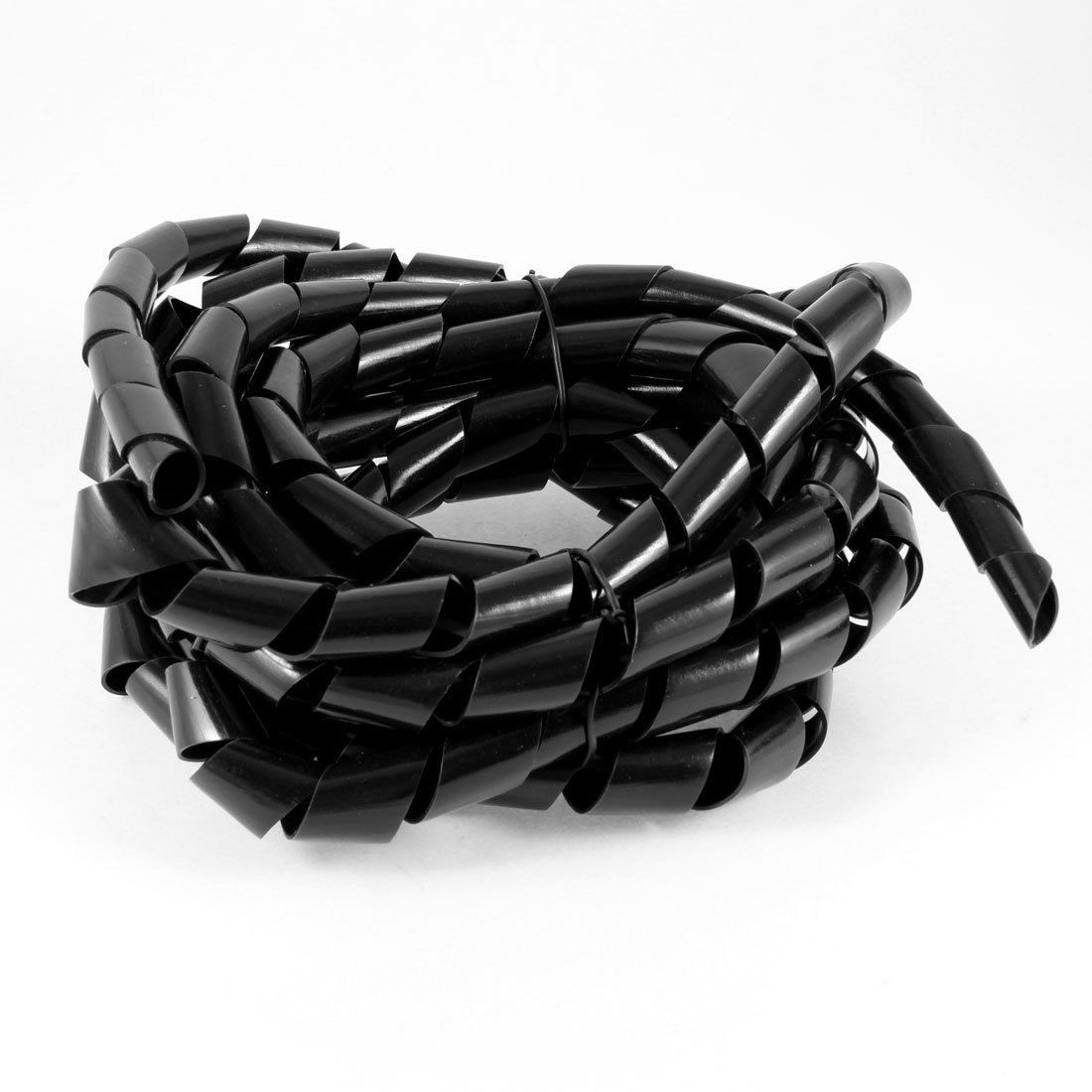 4.7Meter Long PE Polyethylene 16mm Spiral Cable Wire Wrap Tube Black