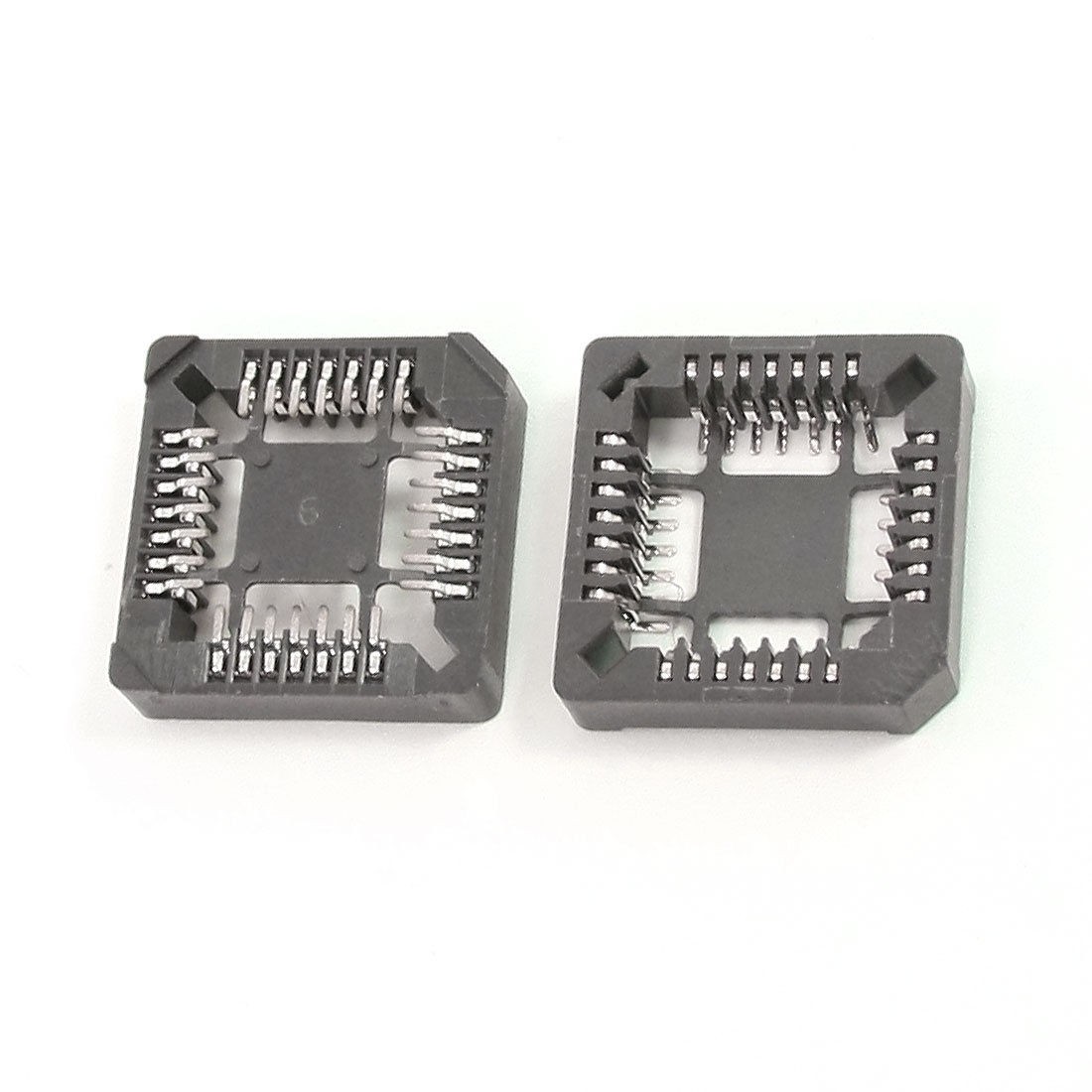 2 Pcs Square Shaped 28 Pin 1mm Pitch IC PLCC SMD Socket Connector