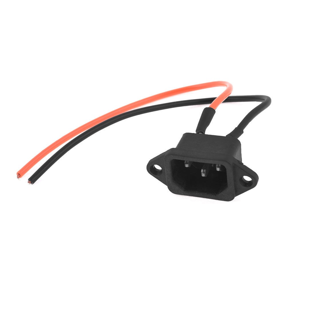 Black Plastic Shell AC 250V 10A IEC320 C14 Power Socket Adapter w 20cm Wire