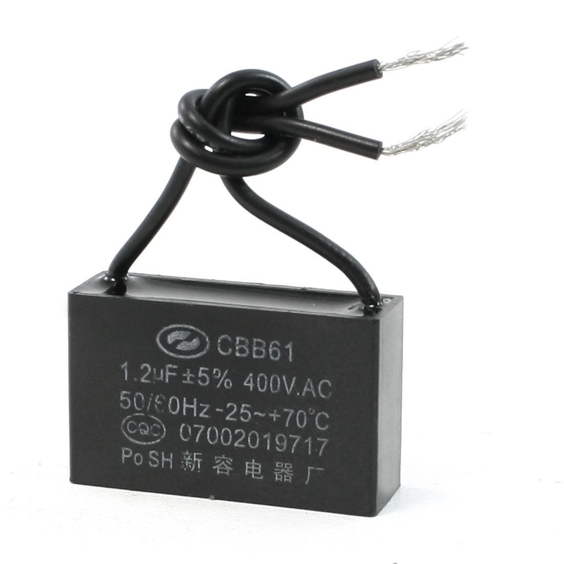 AC 400V 1.2uF 50/60Hz Wired Polypropylene Film CBB61 SH Motor Capacitor