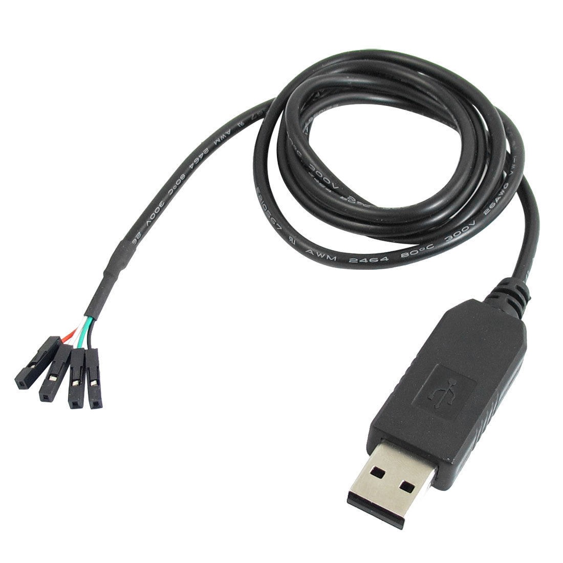 DC 3.3-5V 4 Port 4P Microcontrolle<wbr/>r USB to TTL Cable Black 1M